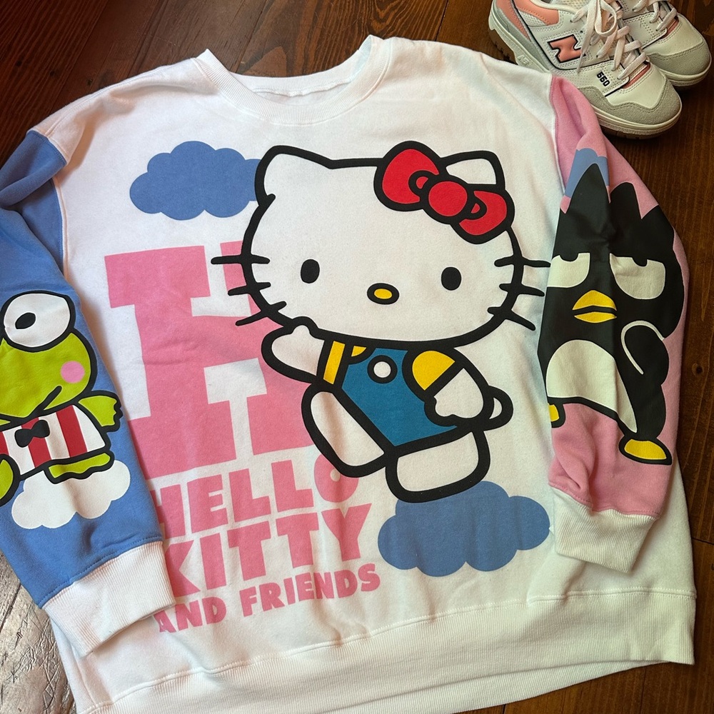 Sanrio White and Blue Hello Kitty Sweatshirt